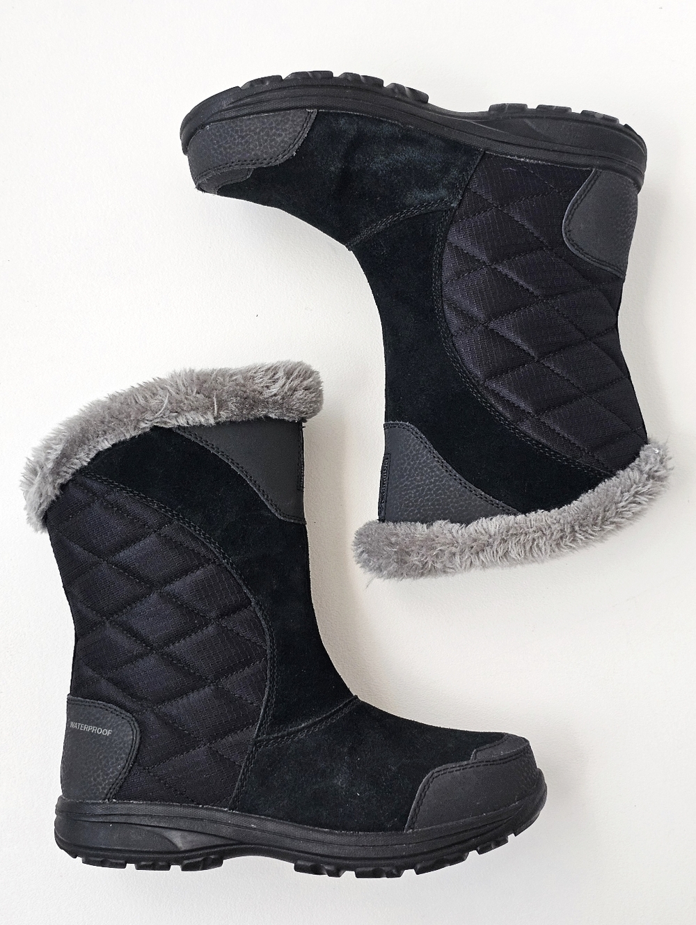 Columbia Ice Maiden II Boots Waterproof Black Faux Fur Womens 6